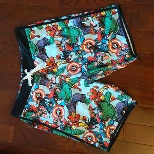 Marvel Superhero Mens Bathing Suit Sz M New
